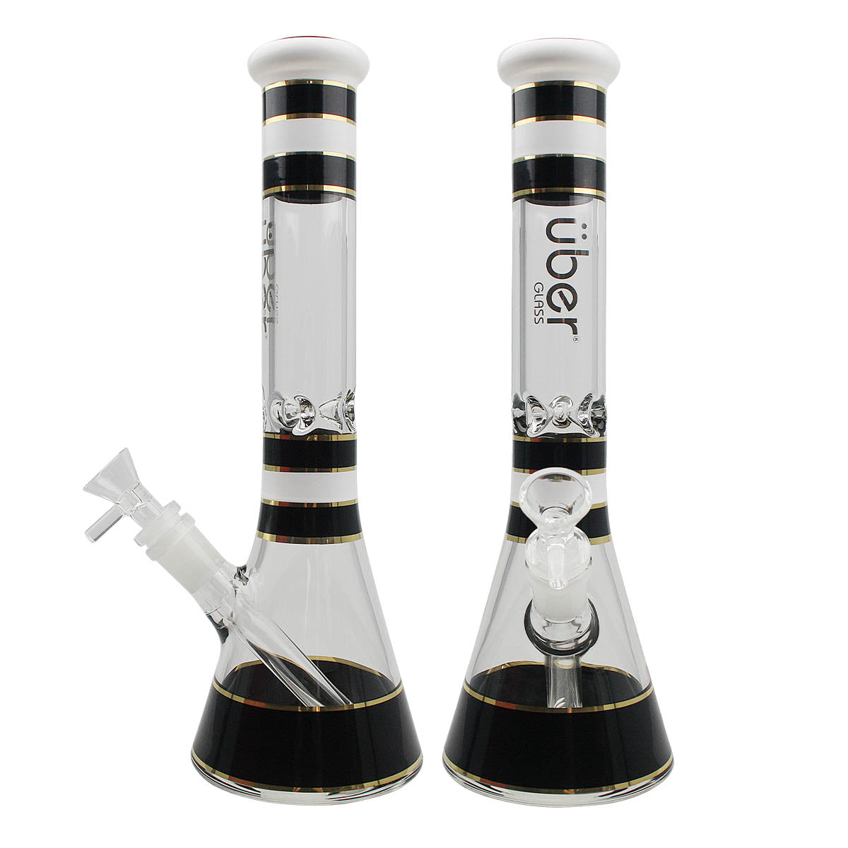 Uber GOG 12" 5mm Beaker Waterpipe w/Ice Pinch Black
