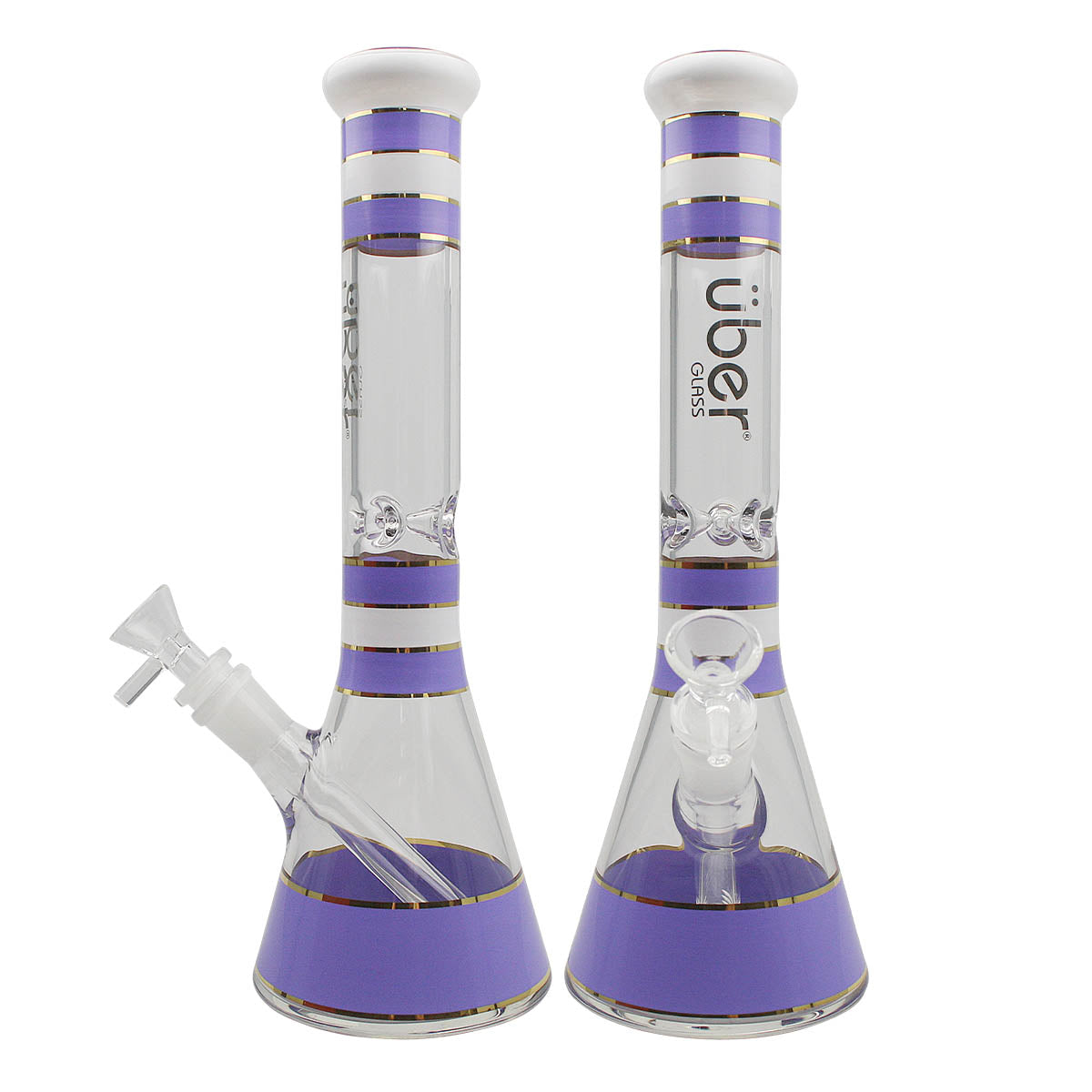 Uber GOG 12" 5mm Beaker Waterpipe w/Ice Pinch Purple