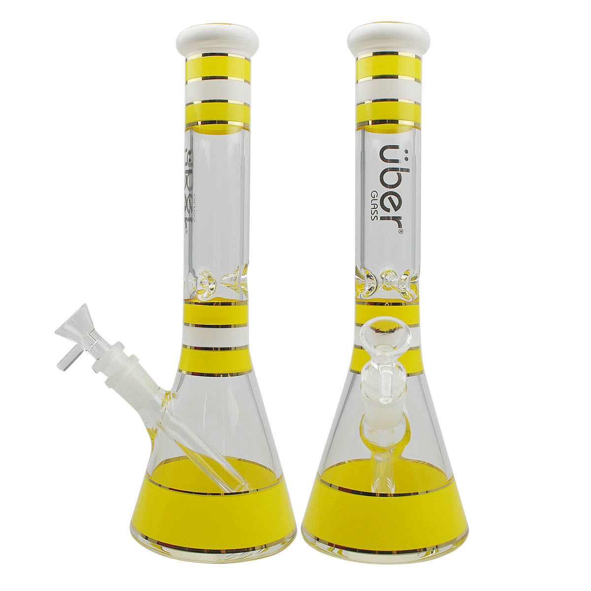 Uber GOG 12" 5mm Beaker Waterpipe w/Ice Pinch Yellow