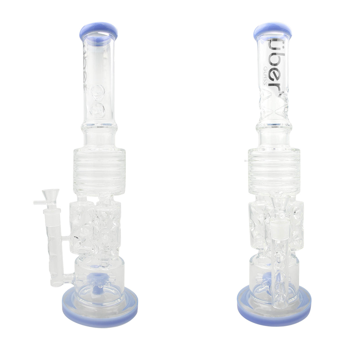 Uber 18" (5mm) Glass Recycler Waterpipe - Style 002 Jade Blue