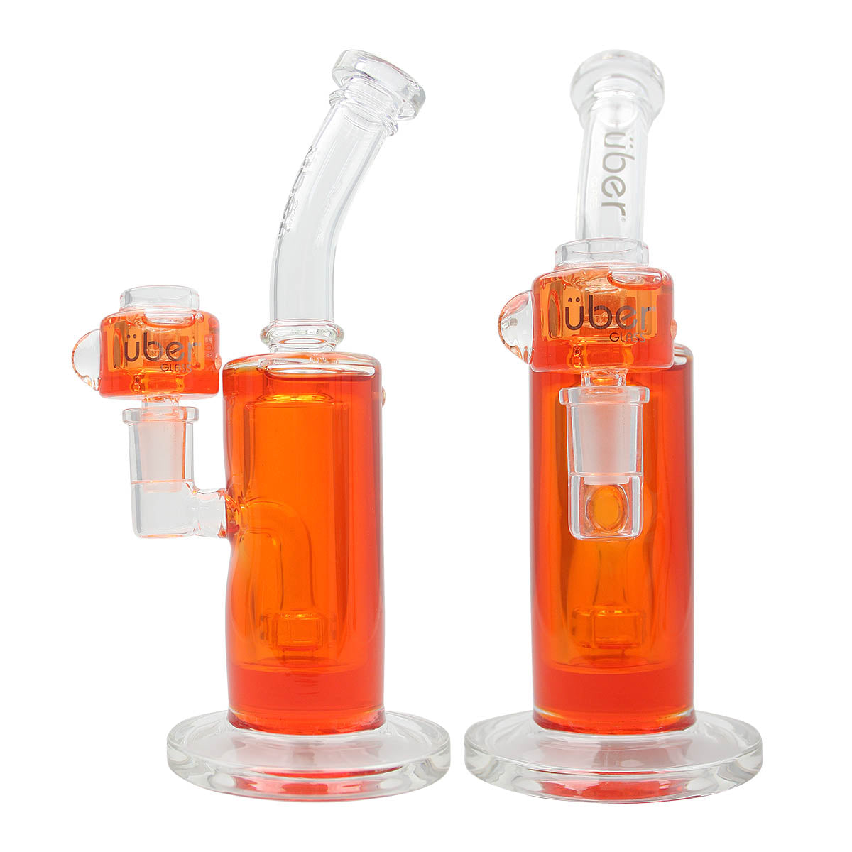 Uber 8" Freezable Waterpipe - Style 002 Orange