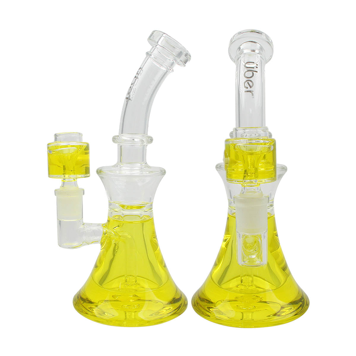 Uber 8" Freezable Waterpipe - Style 003 Yellow