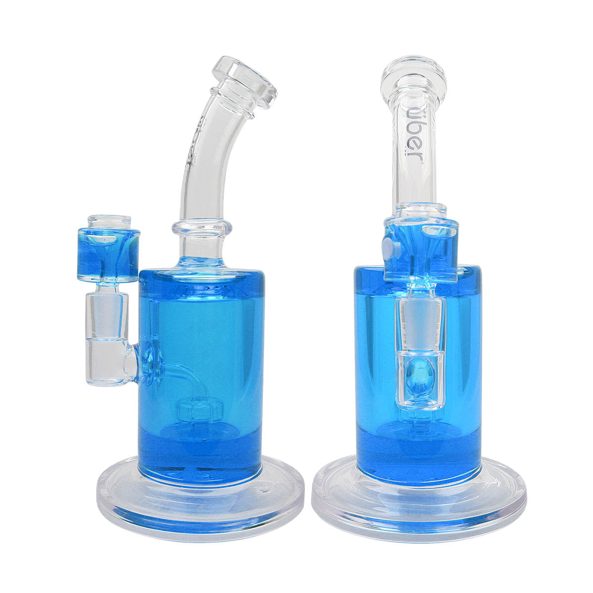 Uber 9" Freezable Waterpipe - Style 002 Blue