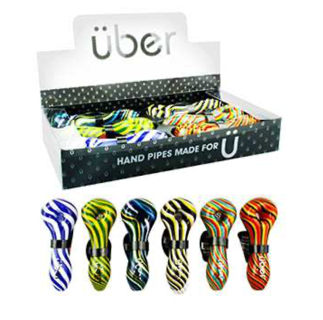 Uber I/O 4" Glass Spoon w/ Built-In Screen 6CT Display Design S10