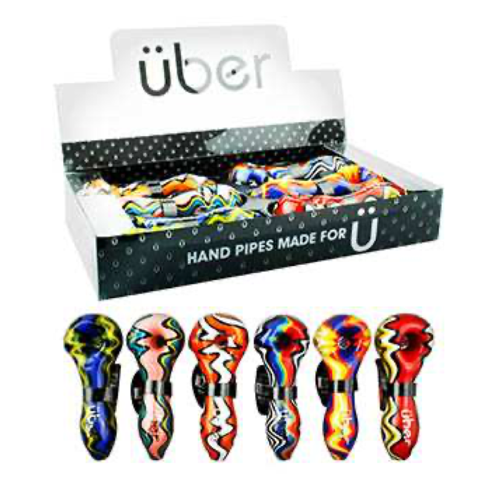 Uber I/O 4" Glass Spoon w/ Built-In Screen 6CT Display Design S11