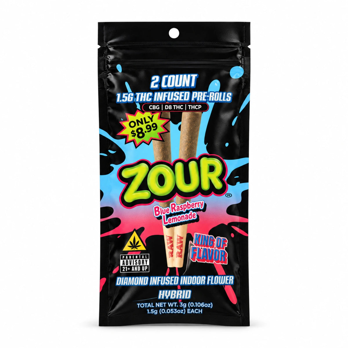 Zour Stash THCP Diamond Infused Pre-Rolls 1.5G (2 Pack)