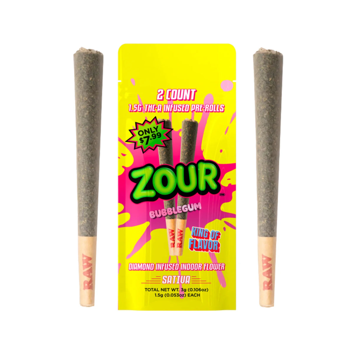 Zour Stash THCA Diamond Infused Pre-Rolls 1.5G (2 Pack)