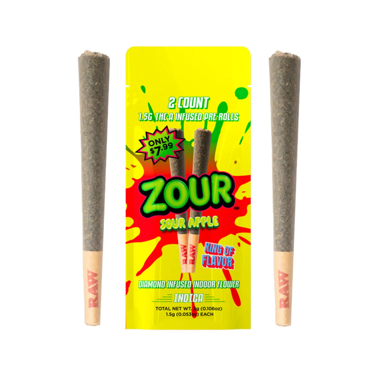 Zour Stash THCA Diamond Infused Pre-Rolls 1.5G (2 Pack)
