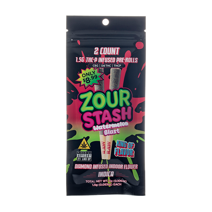 Zour Stash Diamond Infused THCP Prerolls 3G
