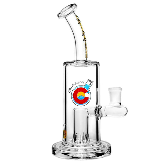 8" Glass Lab 303 Showerhead Bell Perc Water Pipe - Premium Glass Water Pipe for Smooth and Filtered Hits